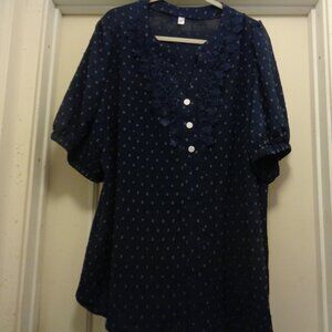 COQUETTE FEMININE GIRL PUFFY SLEEVES TEXTURES PRETTY BLOUSE 3X